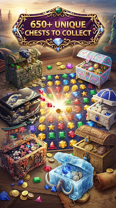 Opening a treasure chest in Gem Explorer