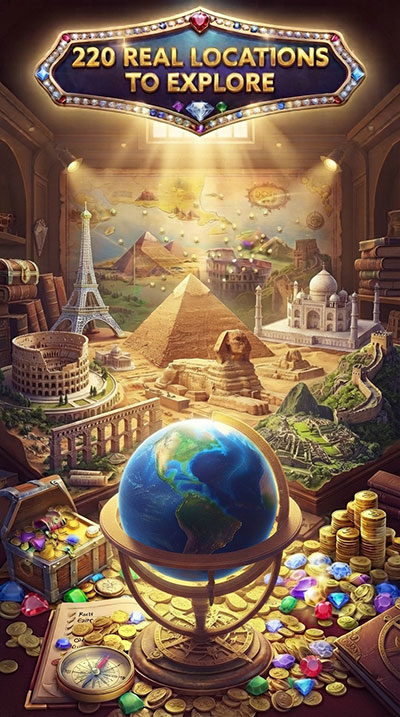 The destination map in Gem Explorer